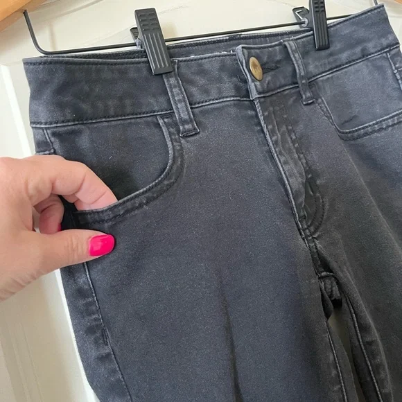 American Eagle Black Stretch Jeggings Women’s Size 0 Long - Picture 8 of 15